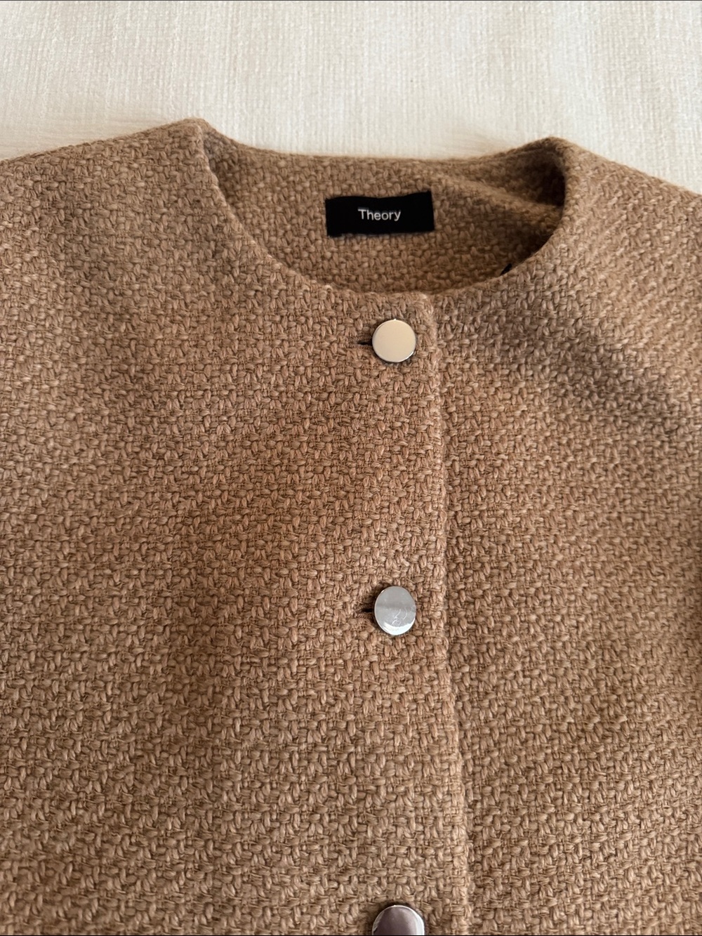 Classic Women’s Bouclé Button Jacket by Theory - Picture 2 of 4